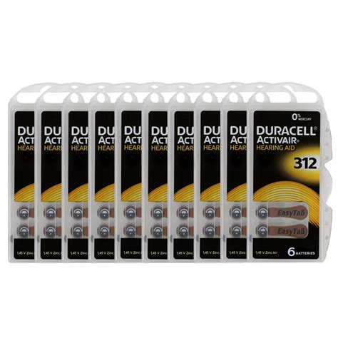 Duracell hearing aid batteries size 312 | Pack of 10 strips