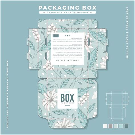 Floral box packaging template design 24 | Premium Vector
