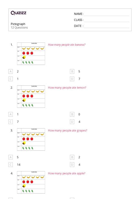 50+ Pictographs worksheets on Quizizz | Free & Printable