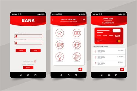 Modelo de interface de aplicativo bancário | Vetor Grátis