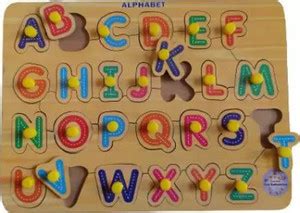 shreenik Wooden Alphabet ABCD Educational Board with Knobs for kids ...