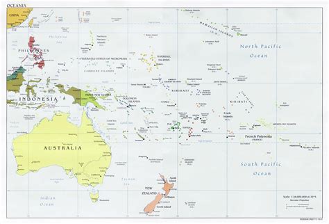 Oceania Australian Geography Political Map activities Digital | Picstank