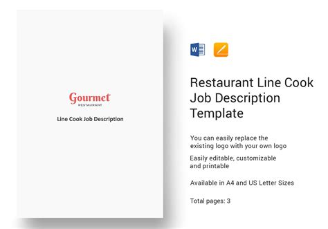 Restaurant Line Cook Job Description Template - Best Templates