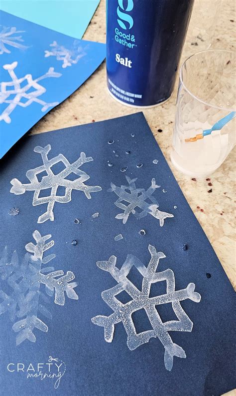 Salt Snowflake Paintings - Crafty Morning