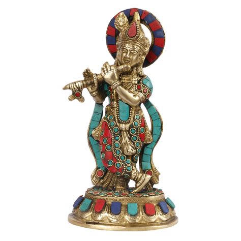 Buy Kartique Brass Lord Krishna Murti for Gift Idol Statue Large Size ...