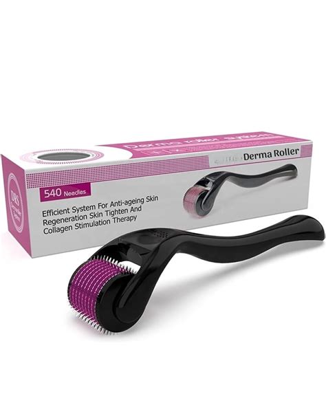 0.5 mm 540 Titanium Micro Needles Derma Roller System - Black : Amazon ...