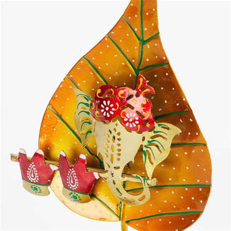Buy Corsica Mystic India Metal Leaf Ganesha T-Light Holder from Corsica ...
