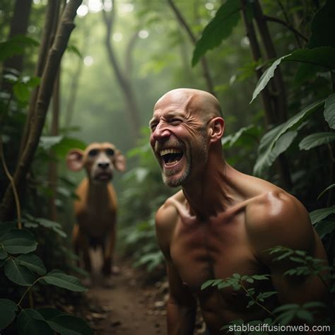 Ugly Bald Man in Jungle | Stable Diffusion Online