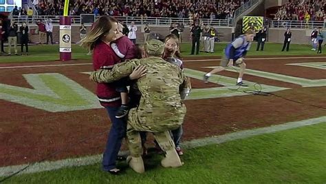 Army officer surprises family at FSU game - ESPN Video