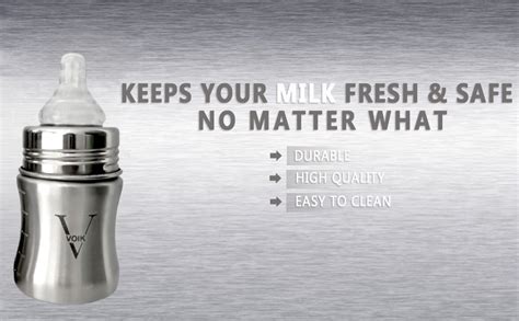 Buy VOIK Baby Feeding Bottle 140ML & Extra 1 Nipple | Stainless Steel ...