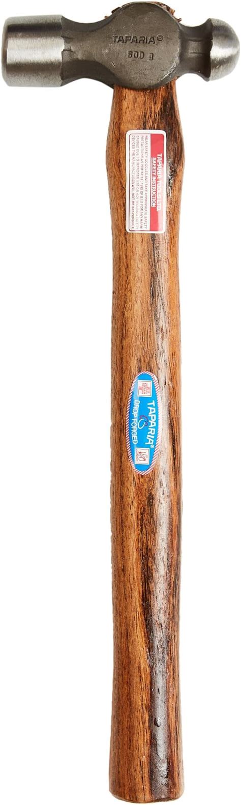 Taparia WH 500 B Steel (500g) Ball Pein Hammer with Handle (Brown and ...