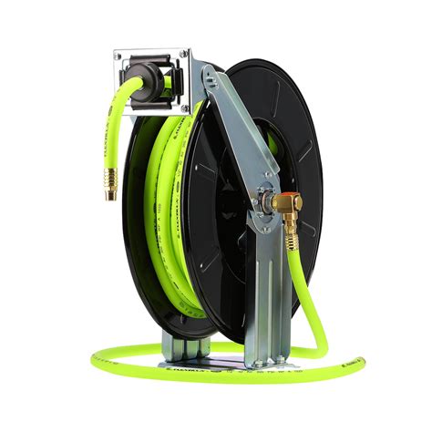 Flexzilla L8741FZ Pro Retractable Open Dual Arm Air Hose Reel, 1/2 in ...