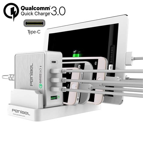 Penibel [Qualcomm Certified Quick Charge 3.0] 5 Port USB Desktop Charge ...