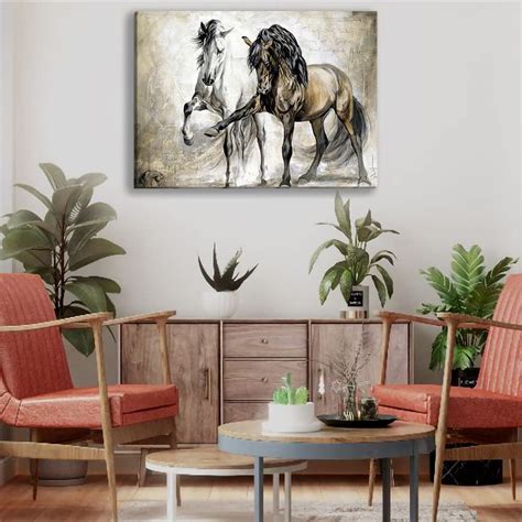 Buy Horse Paintings Canvas Wall Art Horse Portrait Pictures Extra Large ...