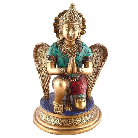 Buy Collectible India Brass Garuda Murti Idol Statue, King, Multicolor ...