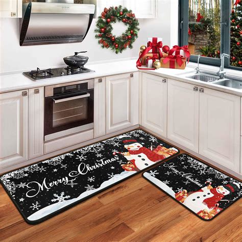 Amazon.com: boilopp home Christmas Kitchen Mats Set of 2, Christmas ...