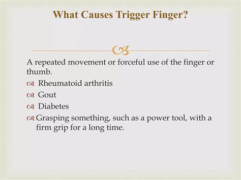 Trigger finger,causes,symptom,management | PPTX