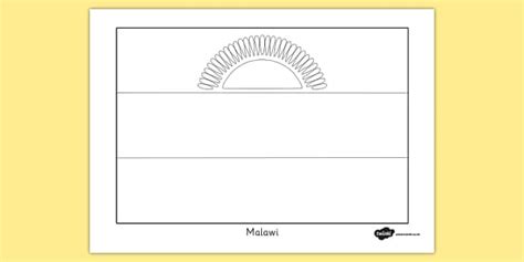 Malawi Flag Colouring Sheet