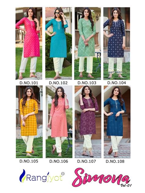 Rangjyot Presents Simona Vol 1 Casual Wear Kurti With Bottom Collection