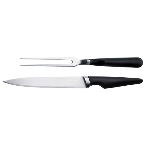 Buy IKEA 802.891.44 Vörda Carving Knife And Fork, Black Online at Low ...