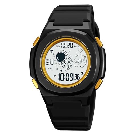 SKMEI Men's Digital Sports Watch - Black Gold Digital Watch for Youth ...