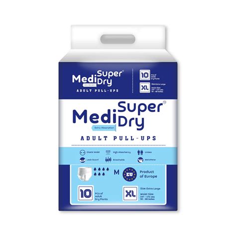 MediSuperDry Unisex Adult Pull-Ups Diaper Pants XL - High Absorbency ...