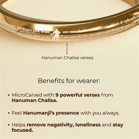 9 Verse of Hanuman Chalisa Round Curved Kada | Mesmerize India