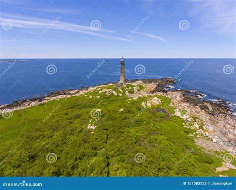 Thacher Island Lighthouse, Cape Ann, MA, USA Stock Image - Image of ...