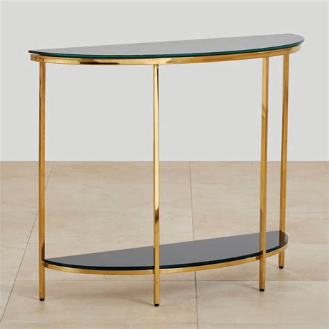 Buy Monarch Glass Top Console Table - Black and Gold from Home Centre ...