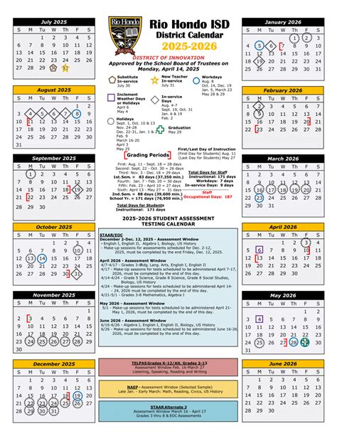Rio Hondo School Calendar 25-26 Revised pdf - EduCounty