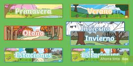 Carteles: Las estaciones del año (teacher made) - Twinkl