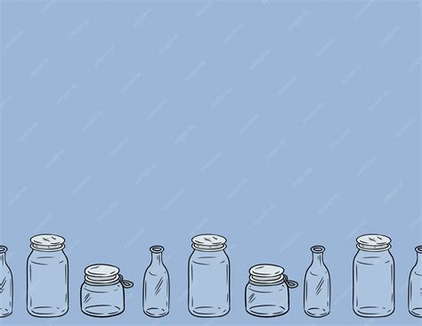 Premium Vector | Glass jars seamless pattern.