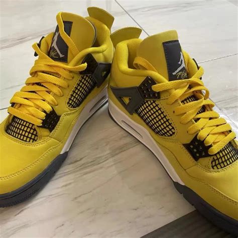 Air Jordan 4 yellow - Depop