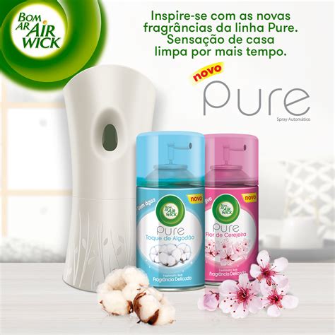 Kit Bom Ar Air Wick Spray Automático Refil Toque de Algodão + Refil ...