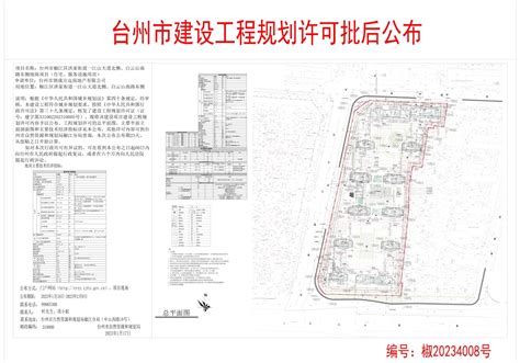 台州市椒江区洪家街道一江山大道北侧、白云山南路东侧地块项目（住宅、服务设施用房）建设工程规划许可批后公布