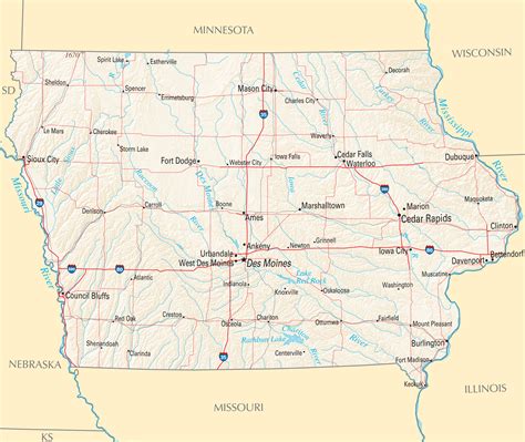 Iowa Reference Map • Mapsof.net