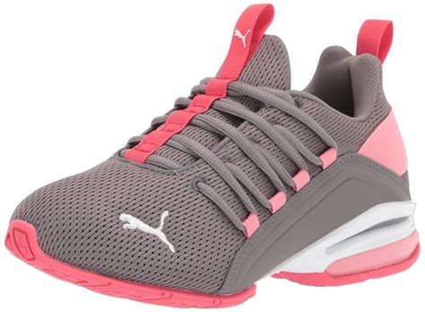Buy PUMA Unisex-Child Axelion Mesh Sneaker, Steel Gray-puma White-peony ...