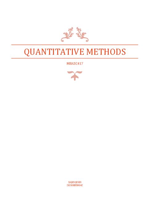 QM Notes Sajin J - Xyz - QUANTITATIVE METHODS MBAZC SAJIN JOHN 2020HB ...