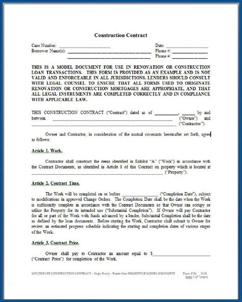 Building Contract Templates - BestTemplatess - BestTemplatess