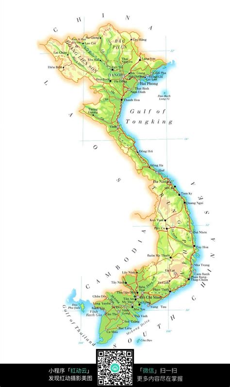 越南地图JPG图片免费下载_红动网