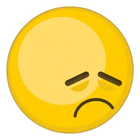 Premium Vector | Disapponted face. yellow emoji with frown facial ...