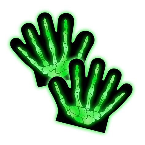 Party Propz Glow in The Dark Halloween Gloves - 1 Pair Halloweens ...