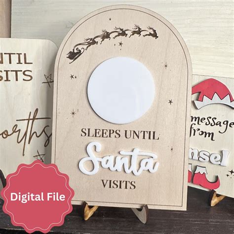 Christmas Countdown SVG File: Sleeps Until Santa Visits (digital ...