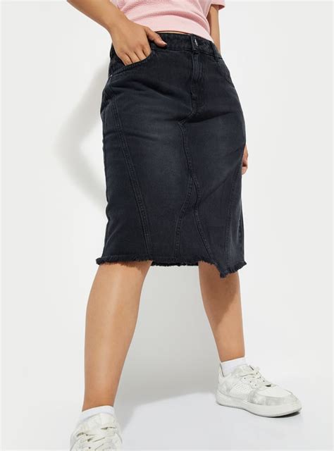 Buy ALAYA F x URB_N Women Washed Denim Skirt Online at just Rs. 999.0 ...