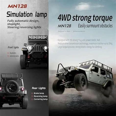 MNRC MN128 RTR 1/12 2.4G 4WD RC Crawler with LED Light | India