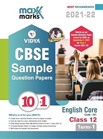 English Core Term 1 Class 12 Maxx Marks Vidya CBSE Sample Papers For ...