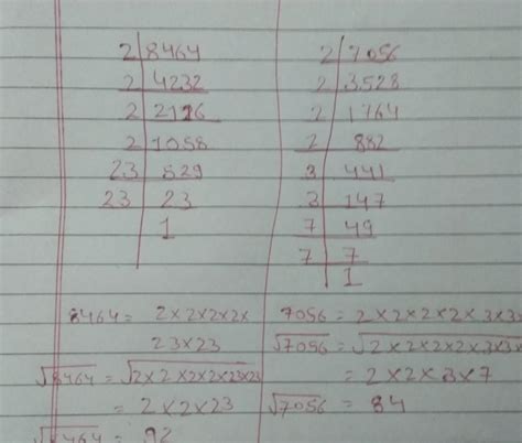 5. Find the square roots of the following numbers by the Prime ...