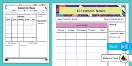 Editable Bright Terrazzo Theme Newsletter (teacher made)
