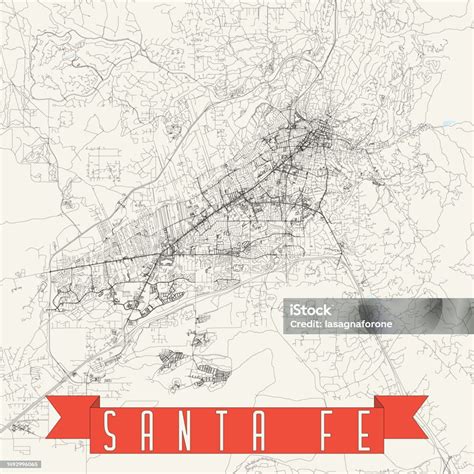 Santa Fe New Mexico Usa Vector Map Stock Illustration - Download Image ...