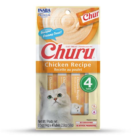 INABA Churu Cat Treats, Grain-Free, Lickable, Squeezable Creamy Purée ...